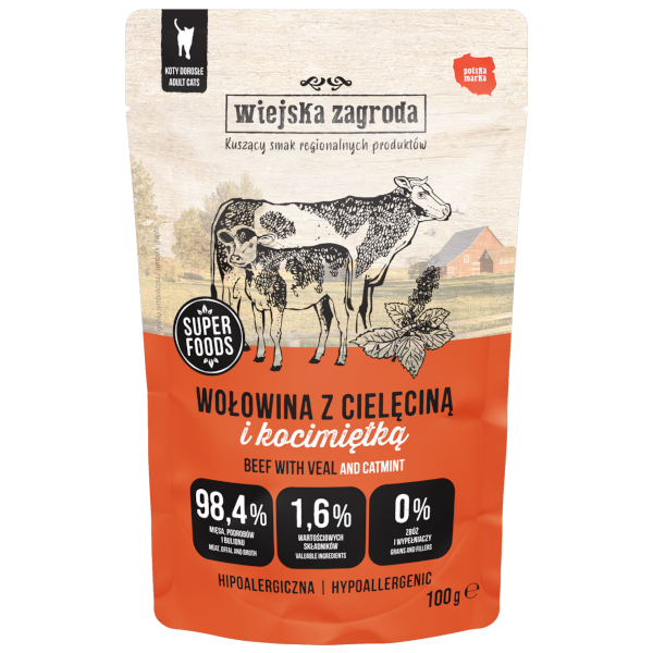Wiejska Zagroda Kot Wołowina z Cielęciną i Kocimiętką