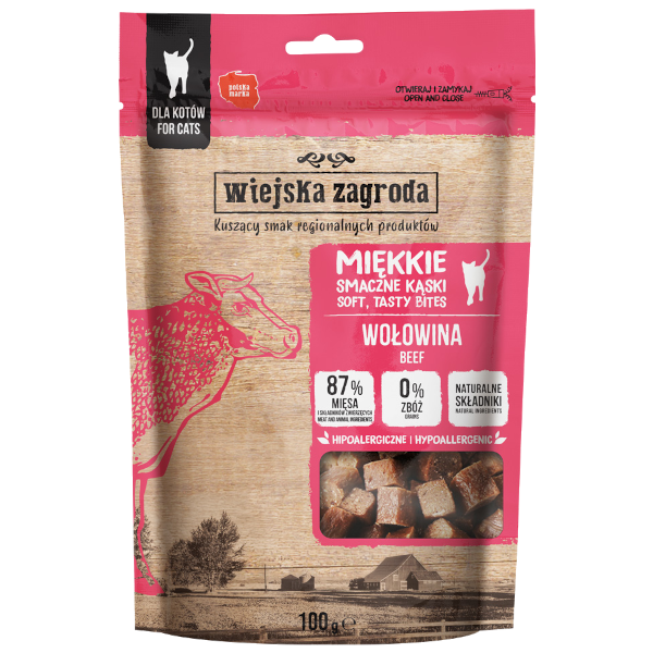 Wiejska Zagroda Kot Przysmak Miękkie Kąski Wołowina