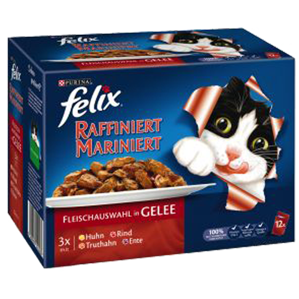 Purina Felix Raffiniert Mariniert Mix Rybny 12 x 100 g