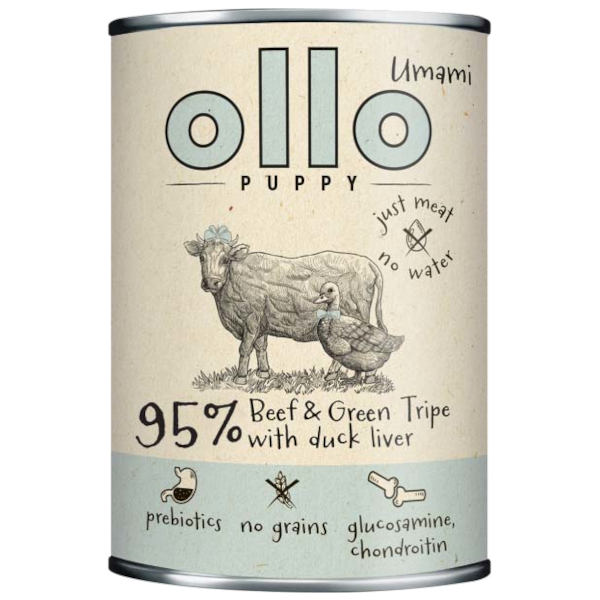 Ollo Umami Puppy Beef & Green Tripe - Wołowina i Zielone Żwacze (szczenięta)