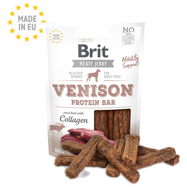 Brit Jerky Snack Protein Bar Venison