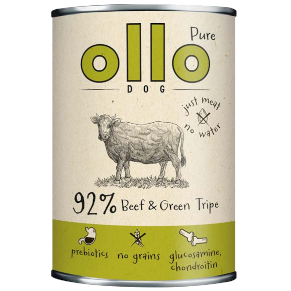 Ollo Pure Digest Beef & Green Tripe - Wołowina i Zielone Żwacze