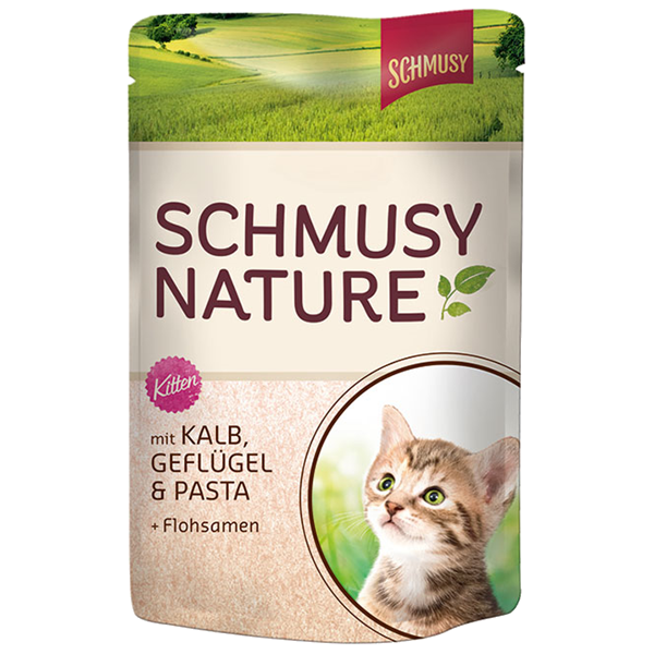 Schmusy Nature Kitten - cielęcina z drobiem, makaronem