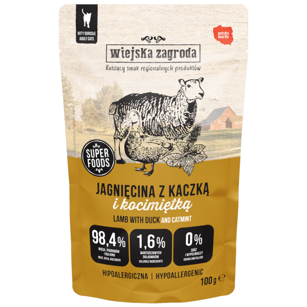 Wiejska Zagroda Kot Jagnięcina z Kaczką i Kocimiętką
