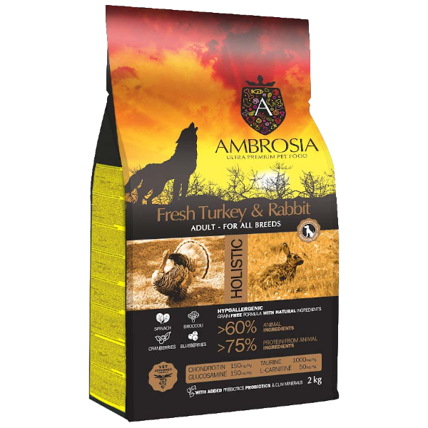 AMBROSIA Dog Sensitive Fresh Turkey & Rabbit Adult